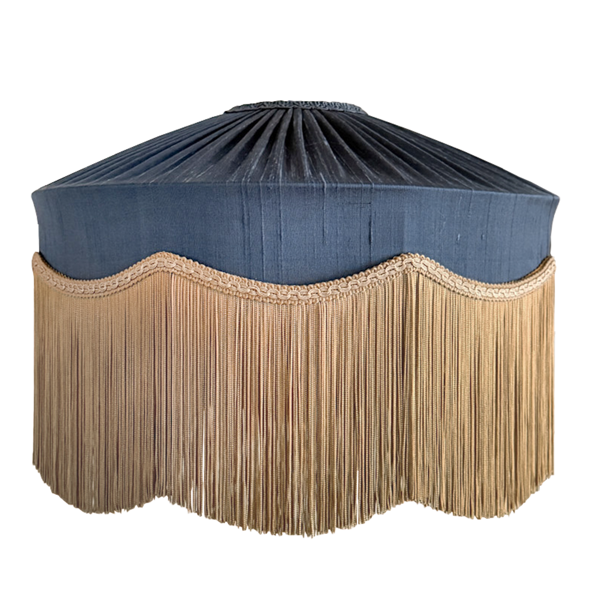 Oriental Blue Silk Tiffany Lampshade