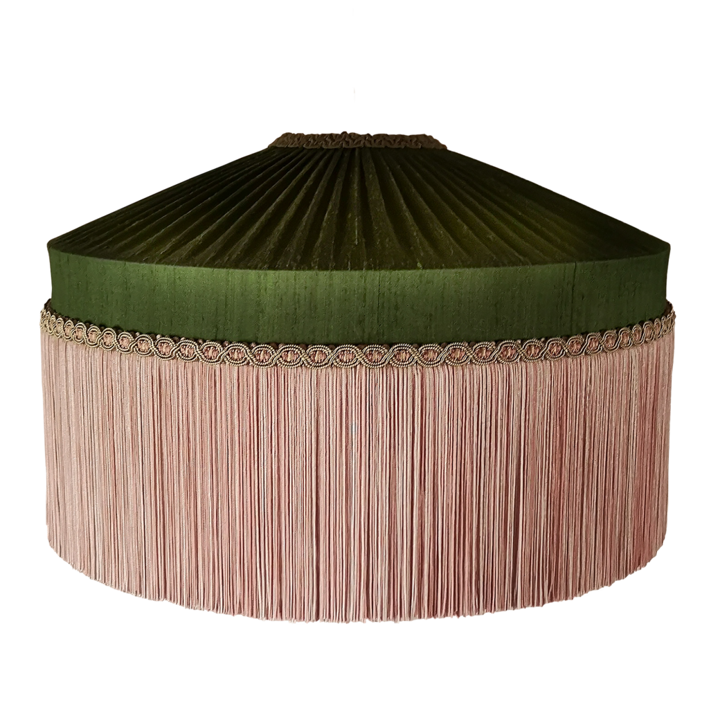 Forest Green Silk Tiffany Lampshade (Straight)
