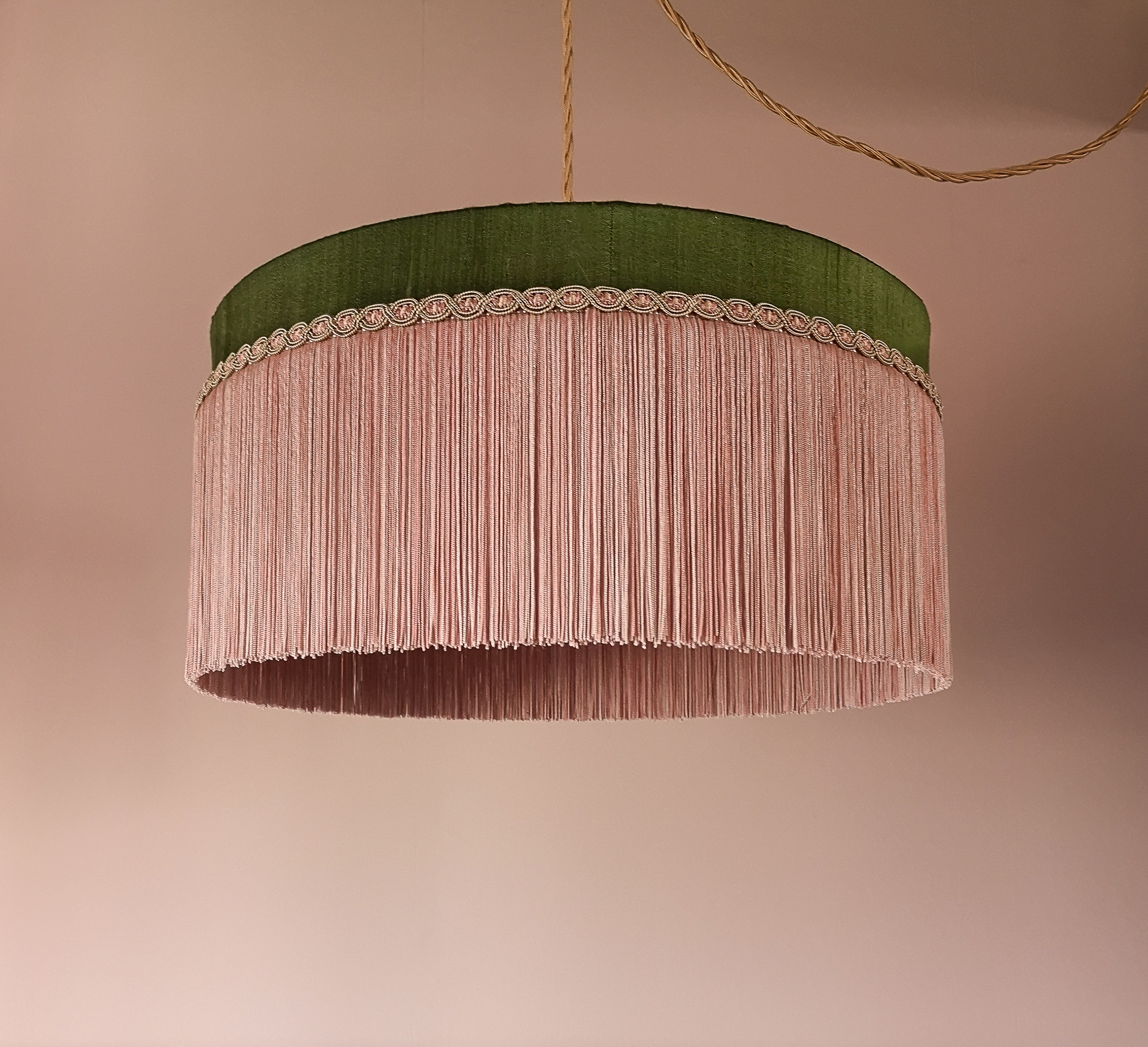 Featured image for “Forest Green Silk Tiffany Lampshade (Straight)”