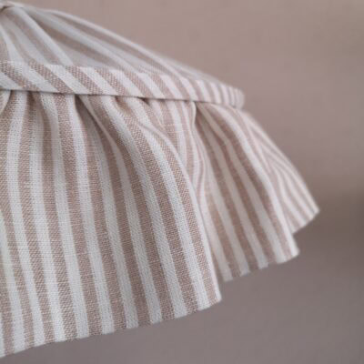 Blush Stripe Linen Tiffany Ruffle Lampshade