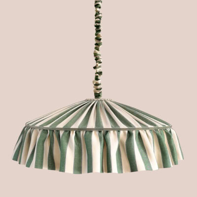 Ruffle Cord Pendant - Fern Green Tent Stripe