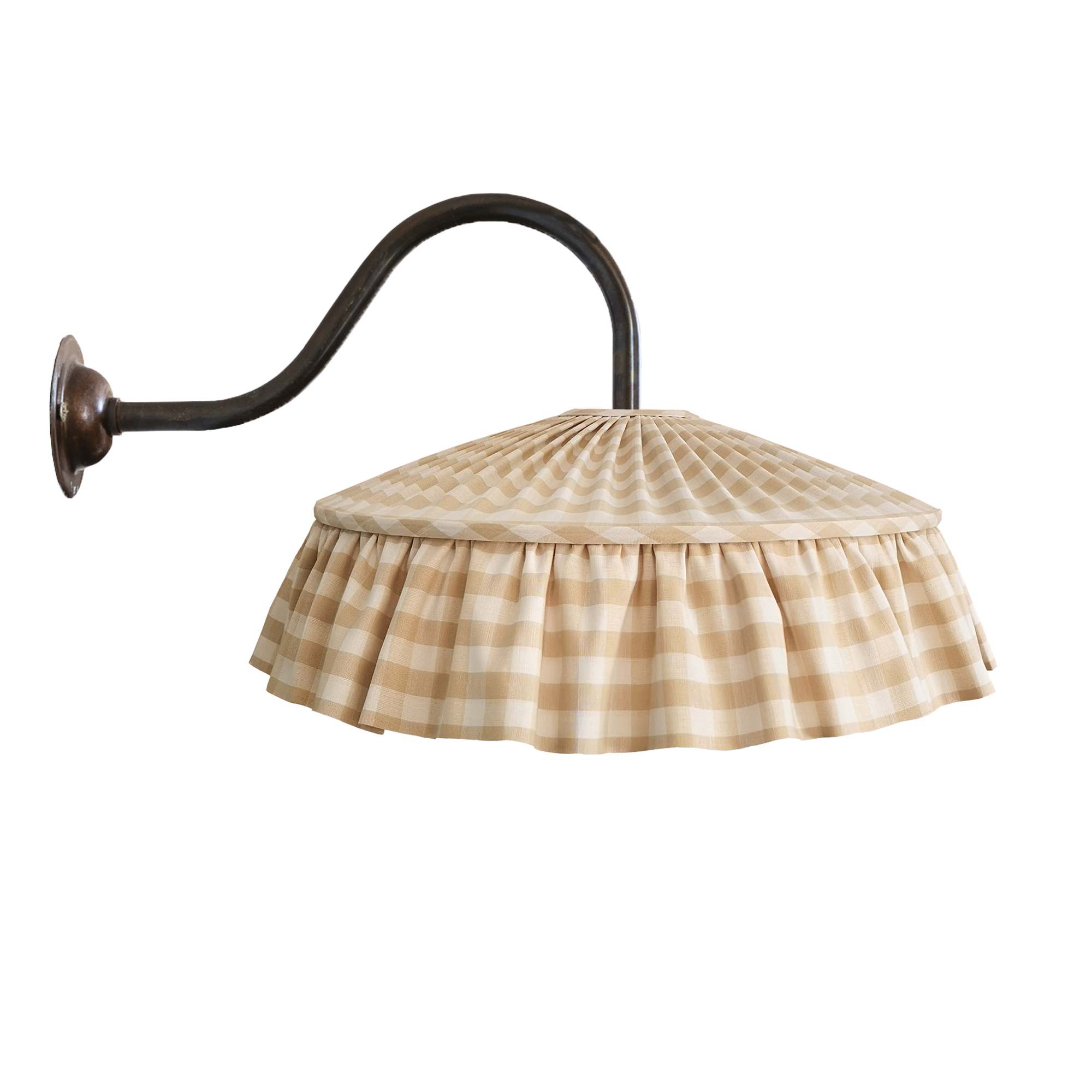 Tiffany Ruffle Wall Light - Faded Yellow Check