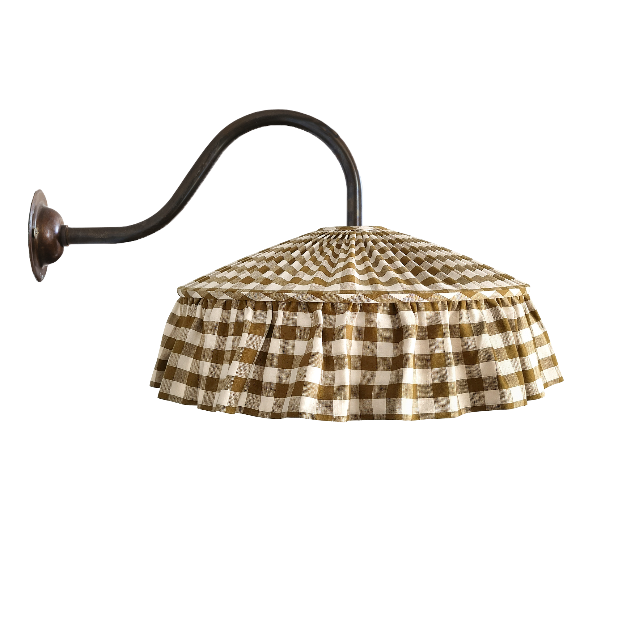 Tiffany Ruffle Wall Light - Olive Check