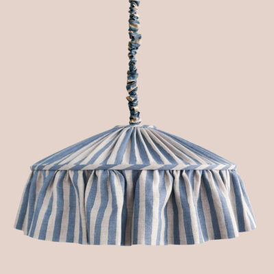 Ruffle Cord Pendant - Denim Blue Tent Stripe