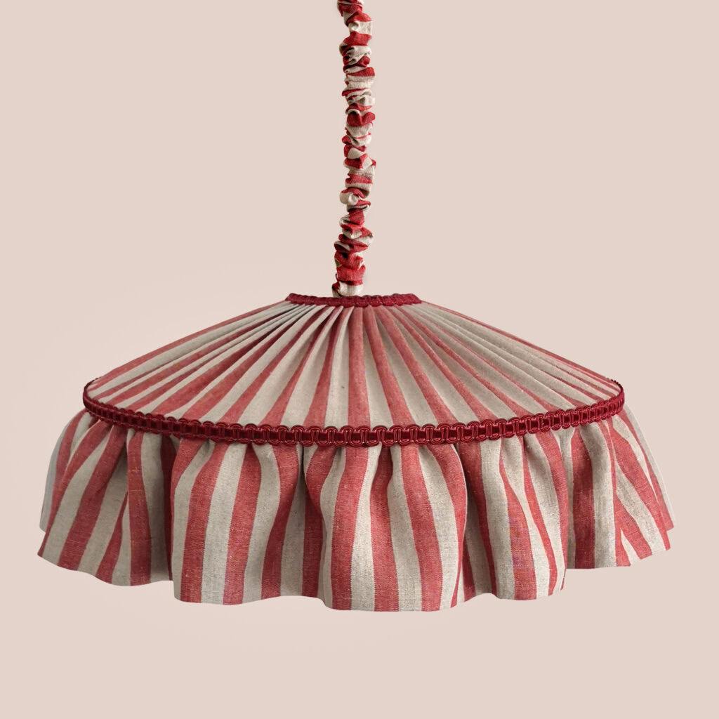 Featured image for “Ruffle Cord Pendant - Red Tent Stripe”